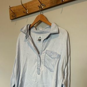 Oversized denim shirt